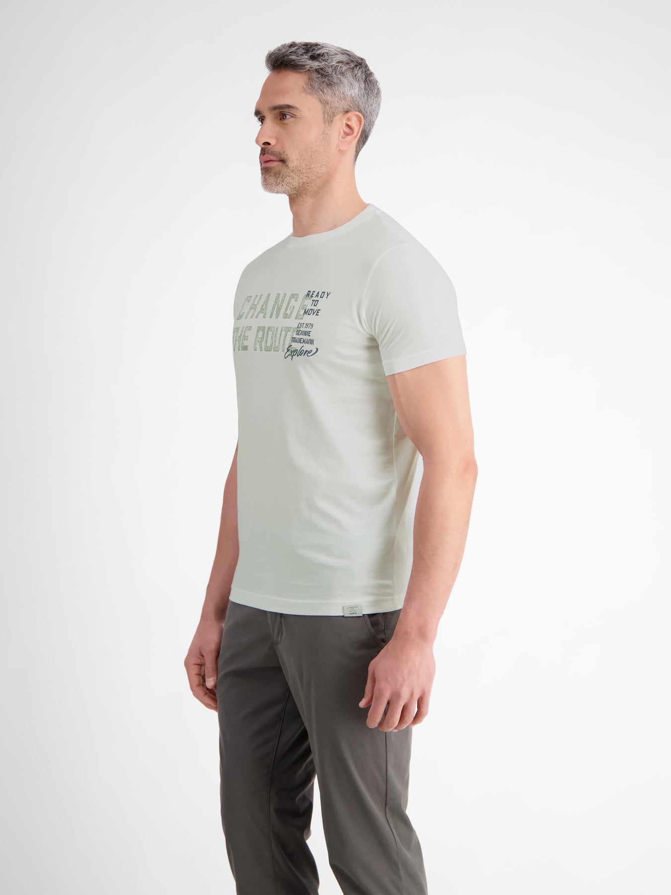 Unifarbenes T-Shirt mit Print