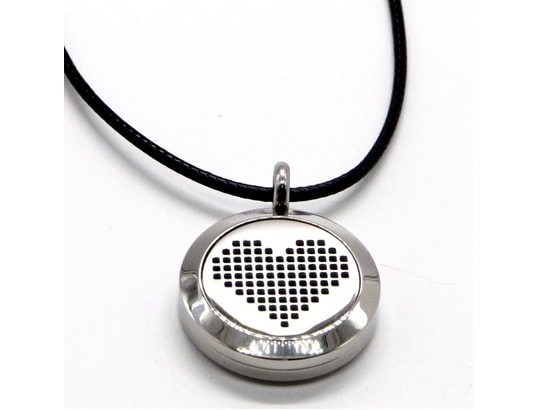 ZEN AROME - Collier d'aromathérapie coeur pixel