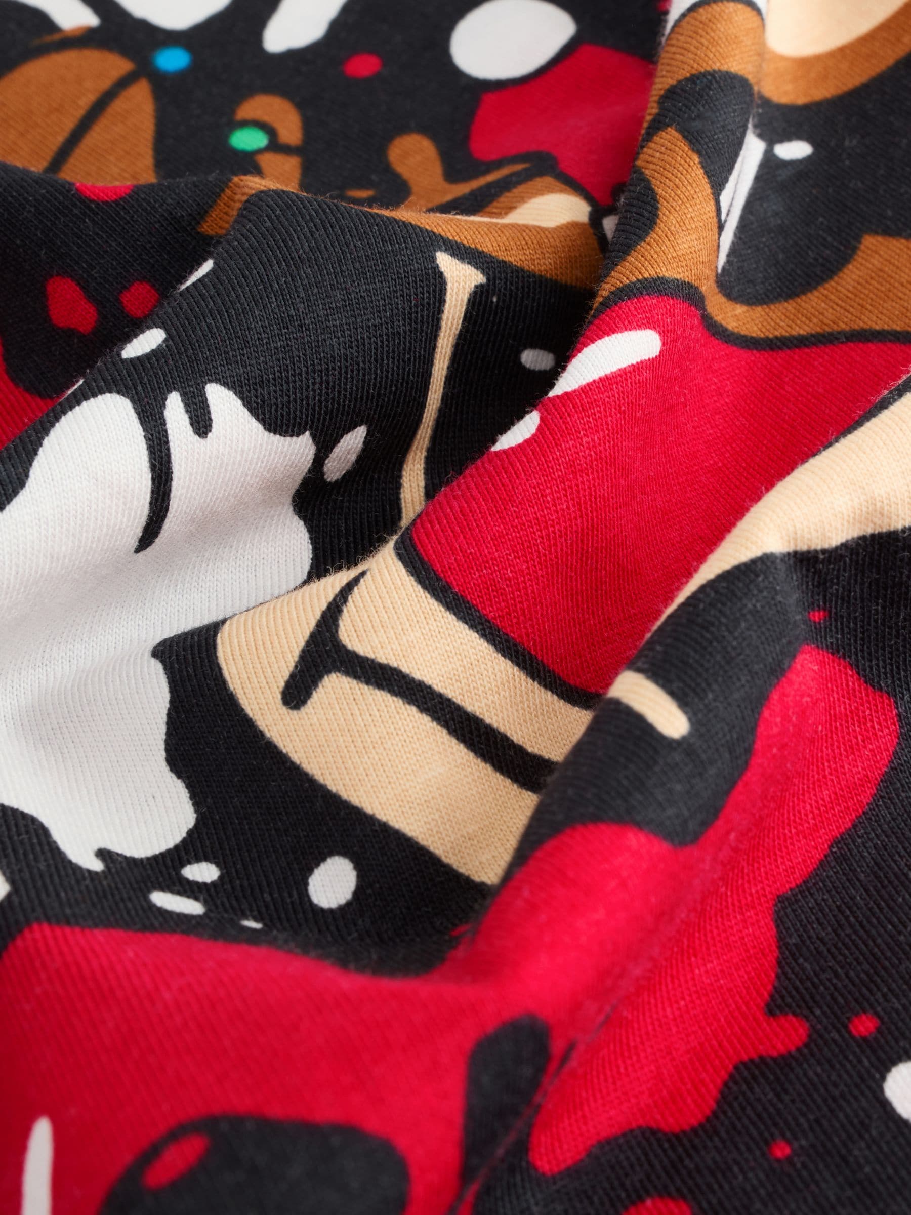 Rood/zwart - Kerstpyjama met enkele joggingbroek (3-16jr)