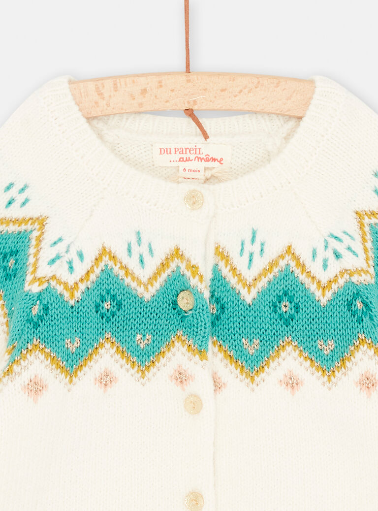 Cardigan écru en tricot pour bébé fille