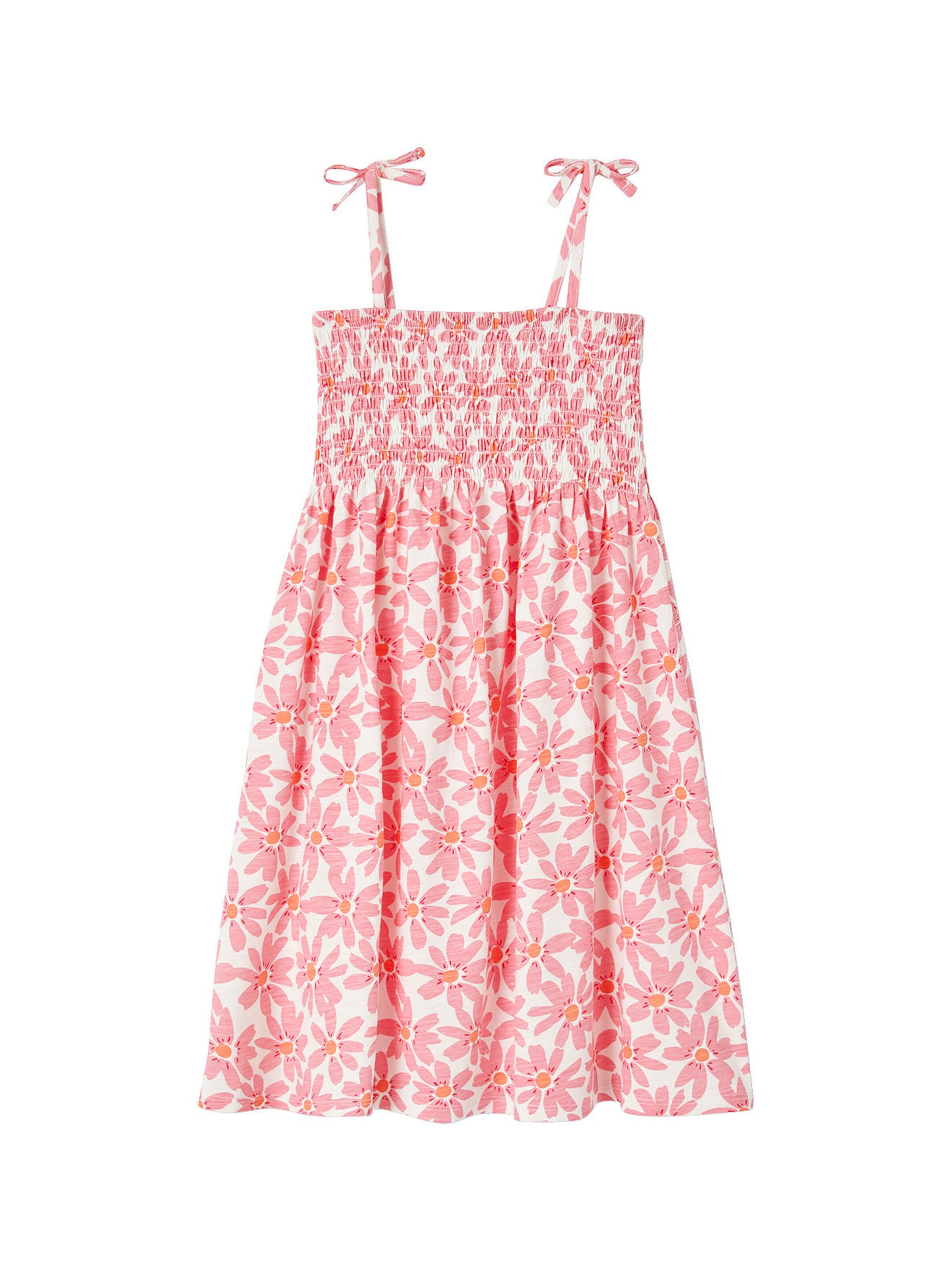 Vertbaudet Gesmoktes Mädchen Trägerkleid rosa