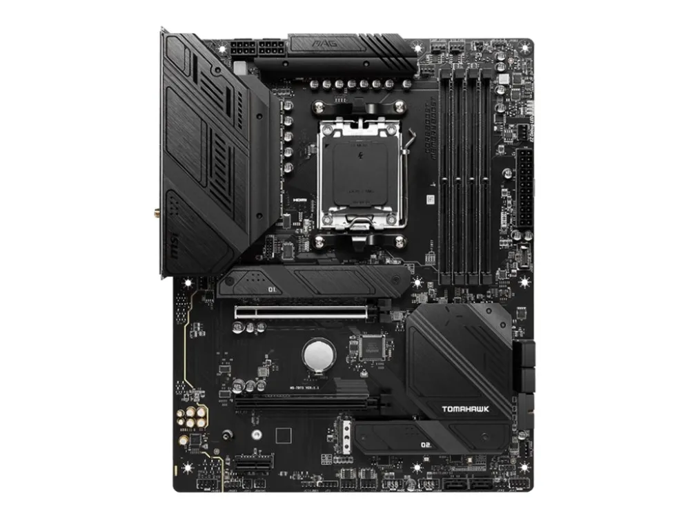 MSI MAG B650 TOMAHAWK WIFI - Bundkort - ATX - Socket AM5 - AMD B650 Chipset - USB 3.2 Gen 1, USB 3.2 Gen 2, USB-C 3.2 Gen2, USB-C 3.2 Gen 2x2 - 2.5 Gigabit LAN, Wi-Fi 6E, Bluetooth - onboard grafik (CPU påkrævet) - HD Audio (8-kanaler)