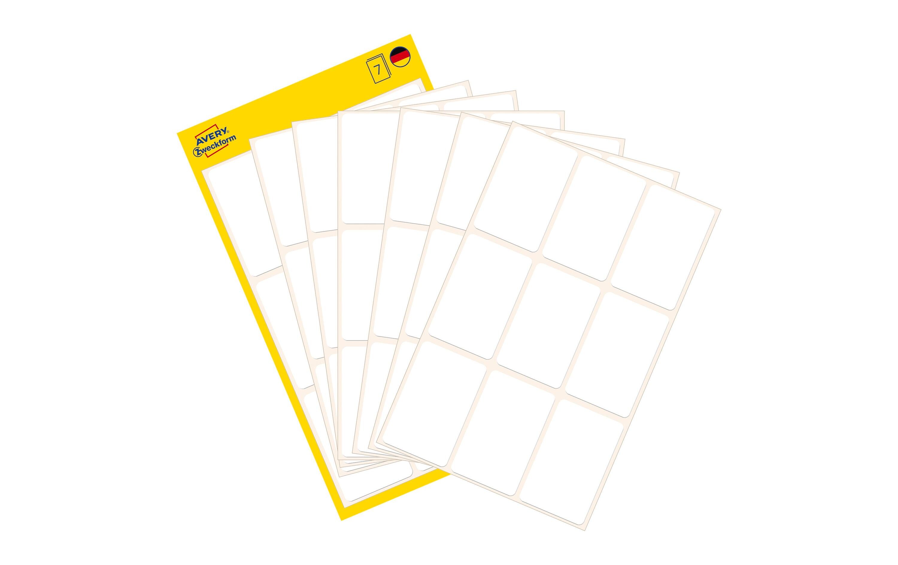Vielzweck-Etiketten 38 x 24 mm, 7 BlattHaushaltetiketten zum Beschriften