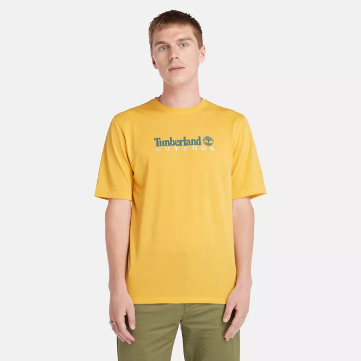 T-shirt anti-UV imprimé pour homme en jaune