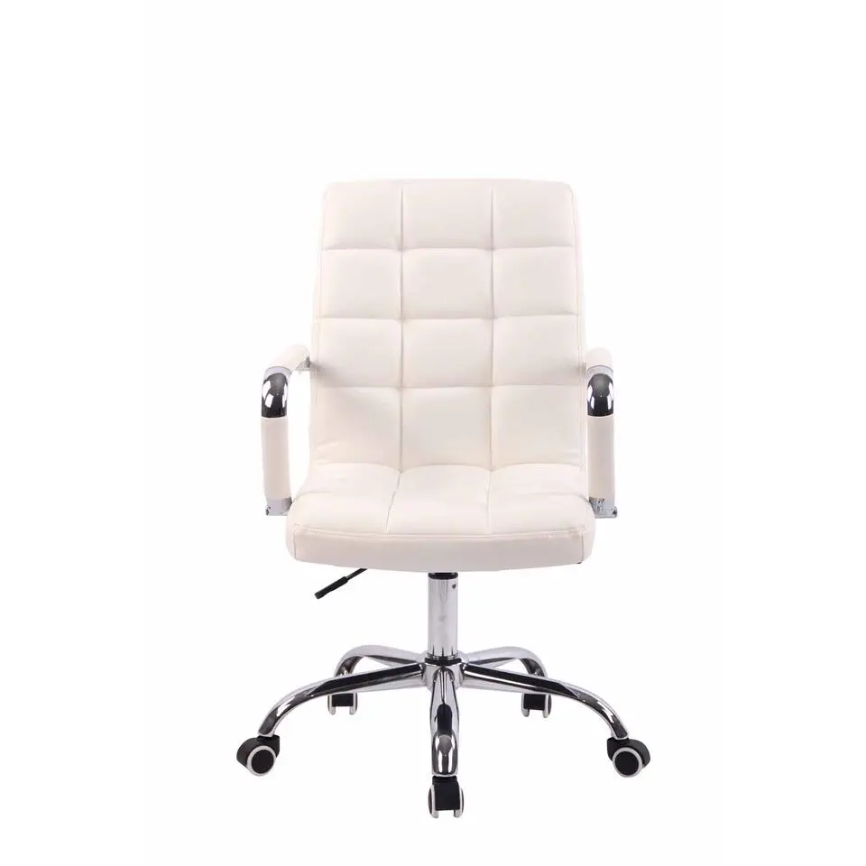 CLP Bureaustoel Deli chroom Frame - Kunstleer - wit