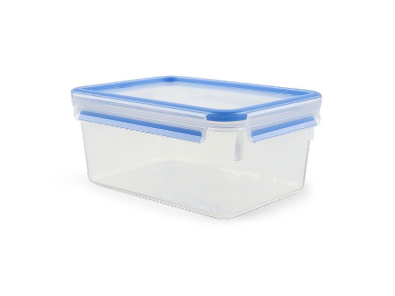 Emsa Vorratsbehälter Clip& Close 3.7 l, Blau/Transparent Frischhaltender Behälter mit Deckel