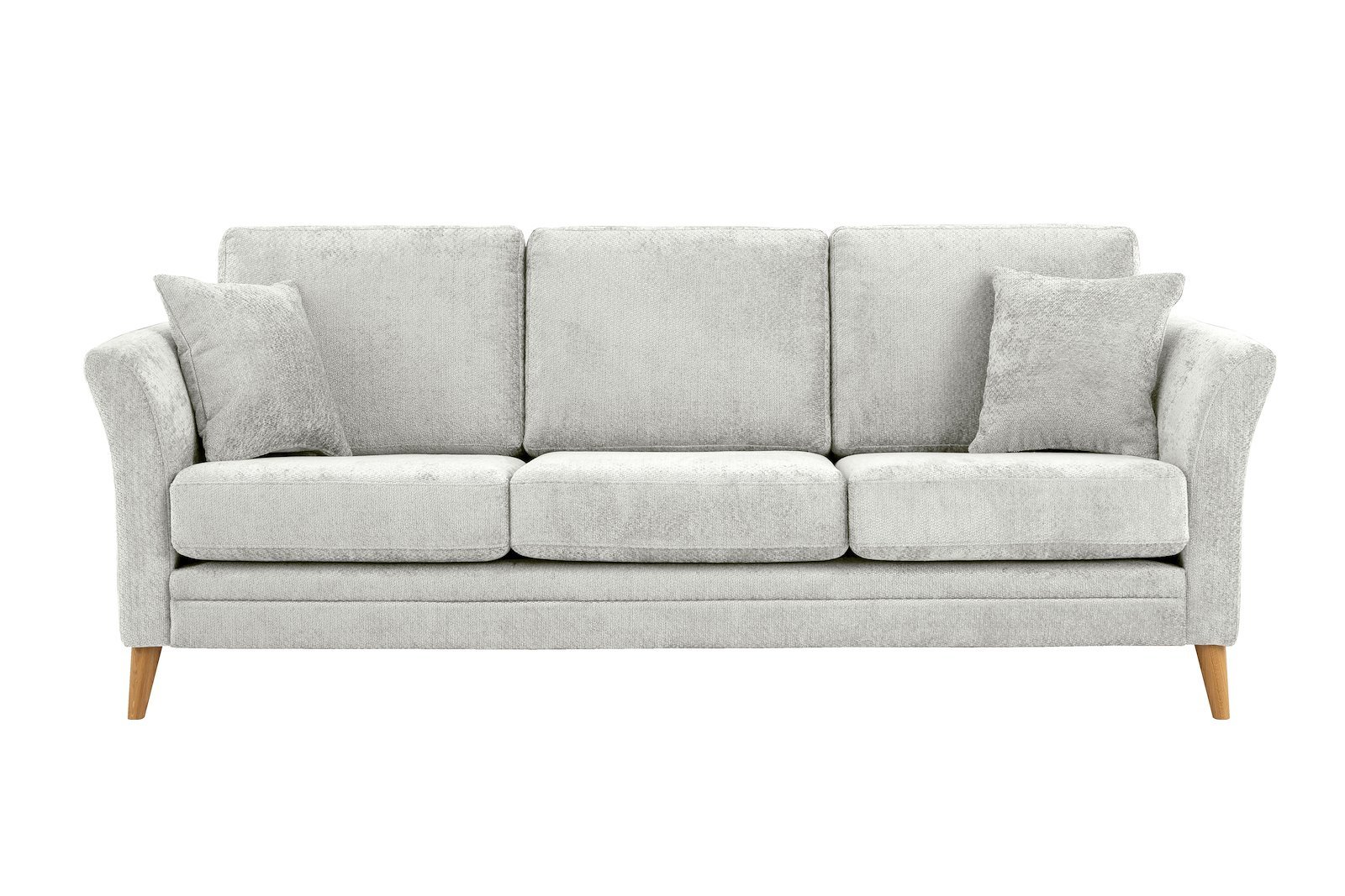 Eden 3-seter sofa Tekstil Movie 3/1 Light Grey med ben i eik natur (15137).