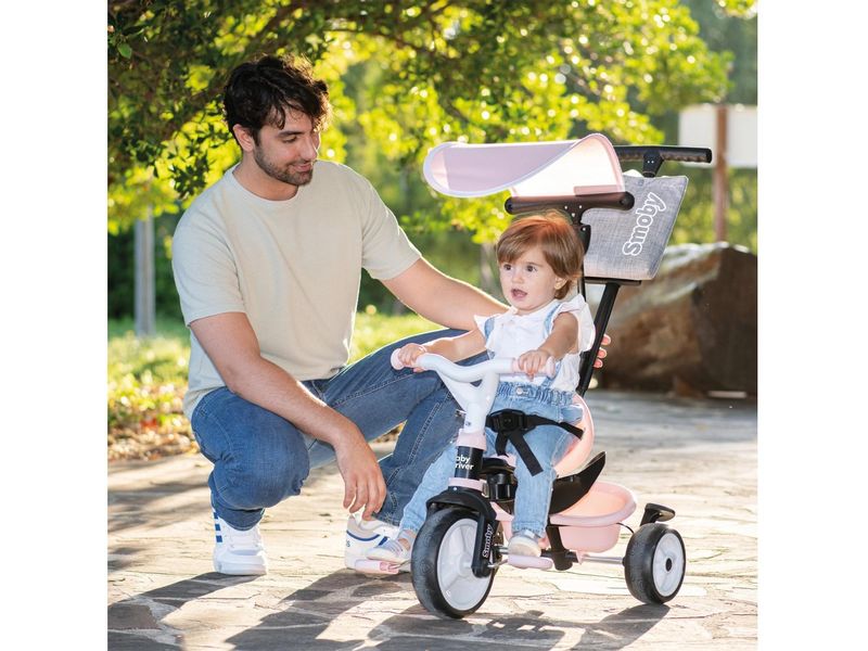 Smoby Dreirad Baby Driver Rosa 3-in-1 Dreirad mit Sicherheitsfunktionen