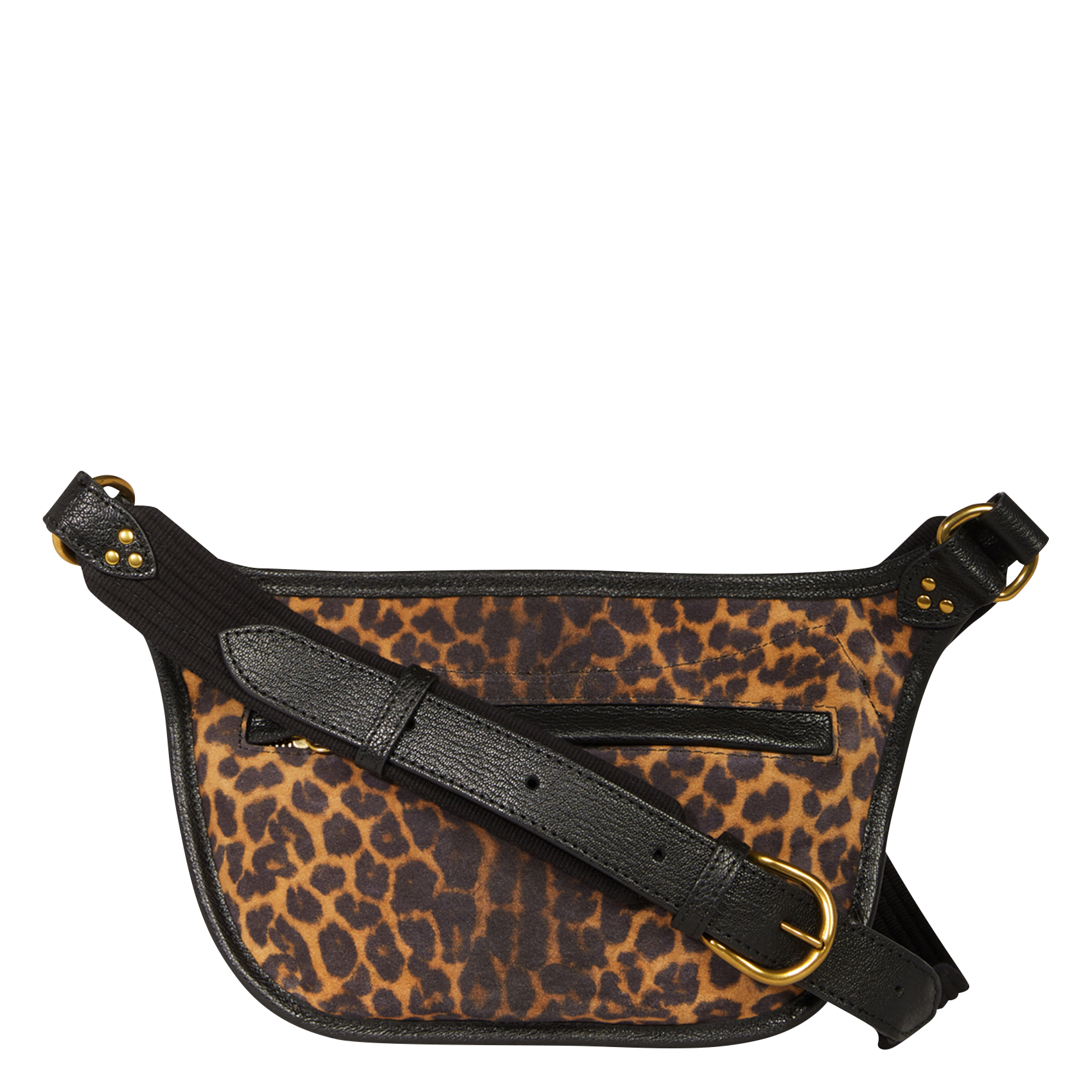 STAN BANANE - Sac banane imprimé en cuir velours | Marron