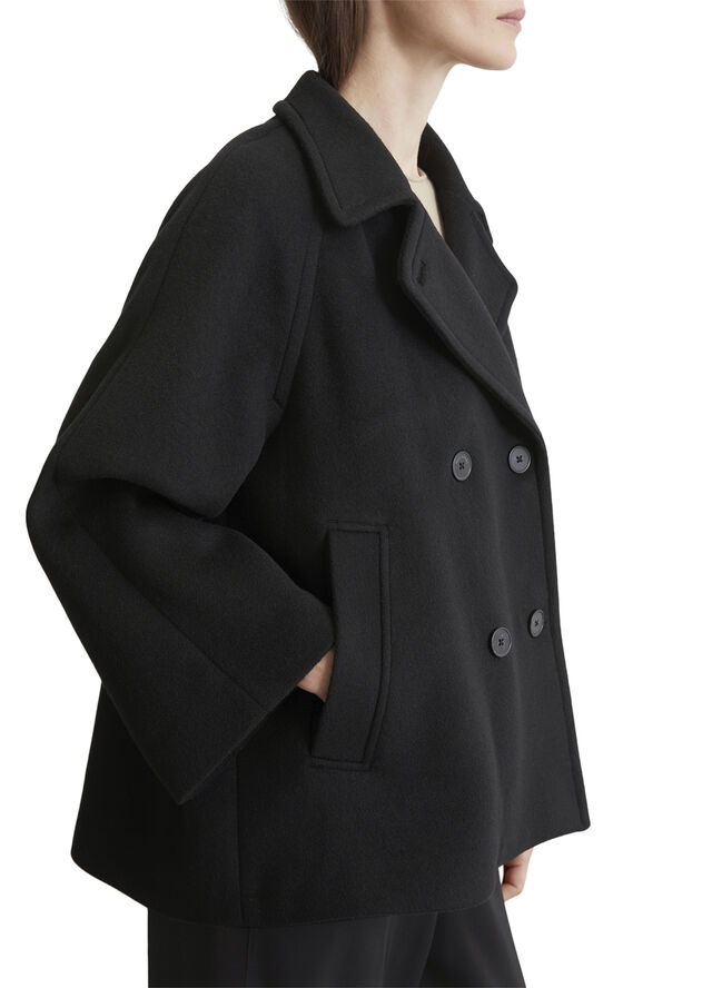 Marc O’Polo Wool cape, double breasted Black