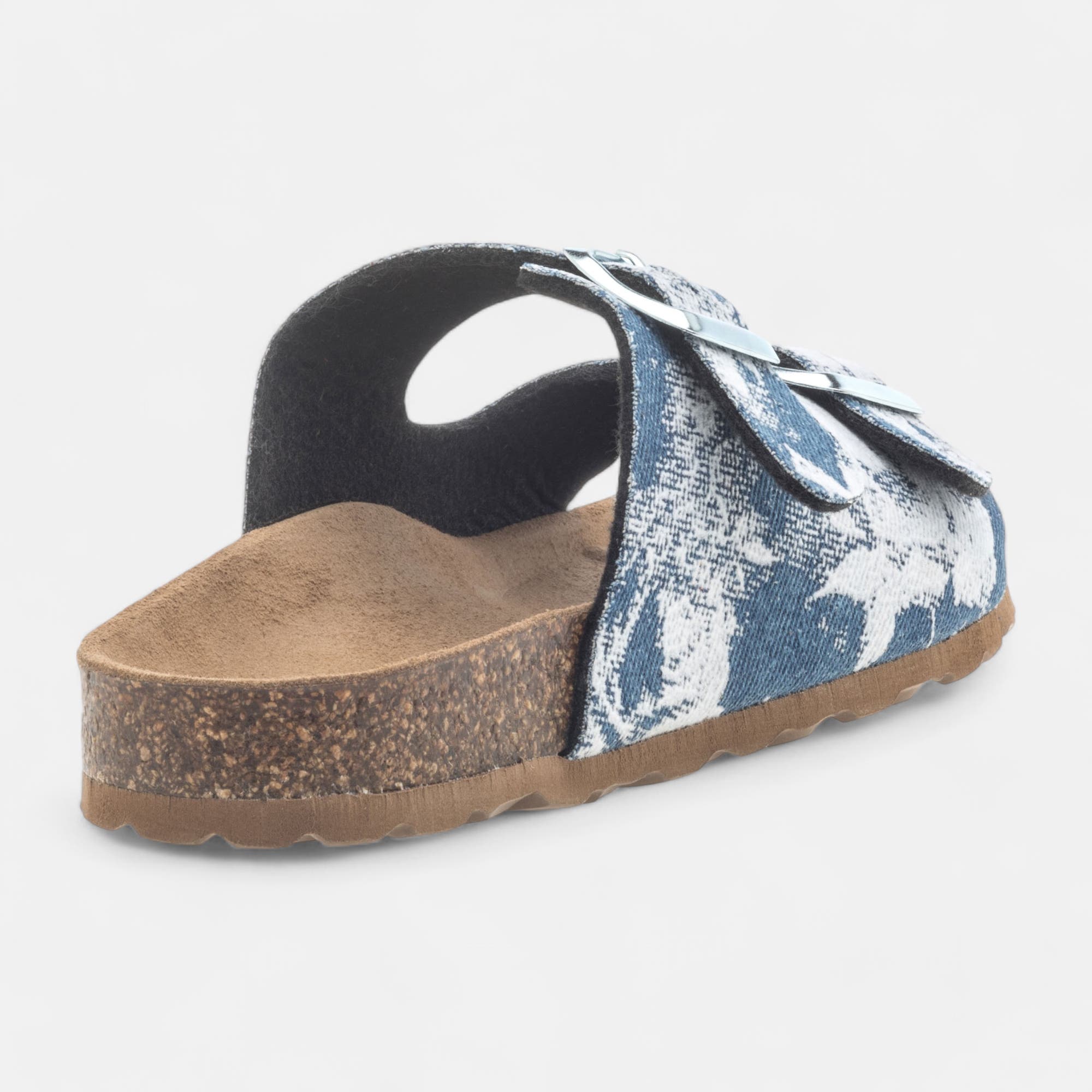 Mules semelle liège Femme bleu