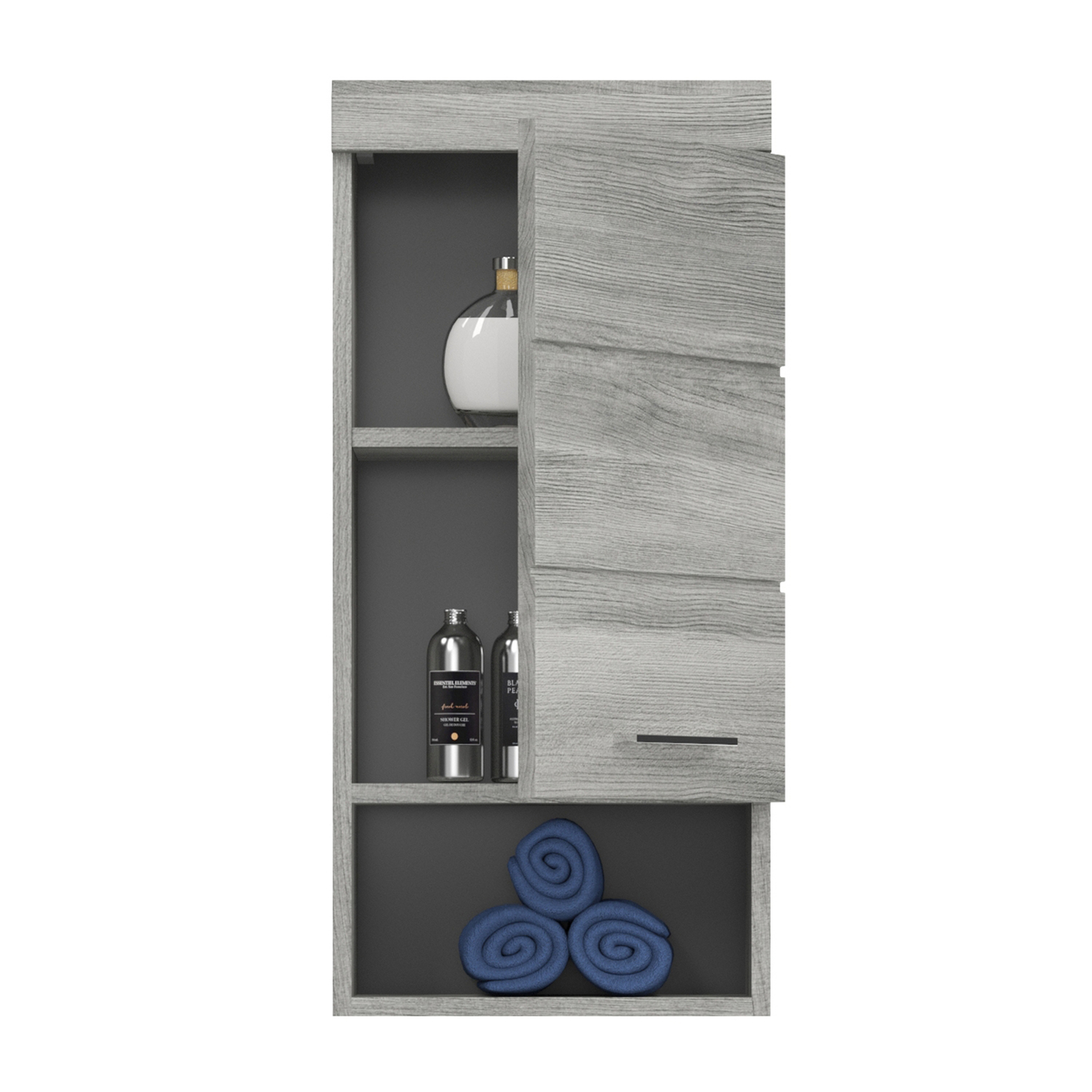 Hängeschrank SOUL - Rauchsilber - 37 cm breit