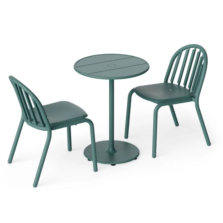 Fatboy - Fred's Outdoor Tisch Ø 60 cm   Stuhl (2er Set), salbeigrün dunkel (Exklusive Edition)