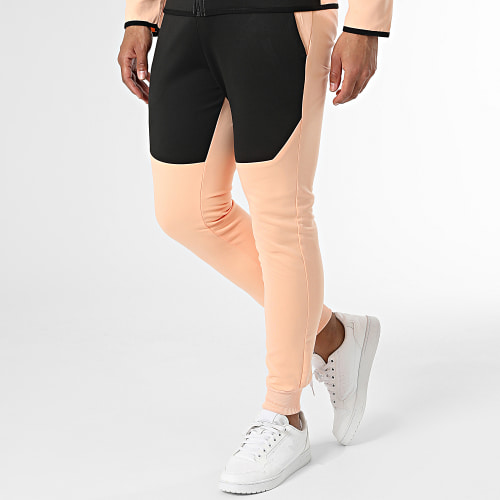 Ensemble De Survetement Orange Clair Noir Blanc