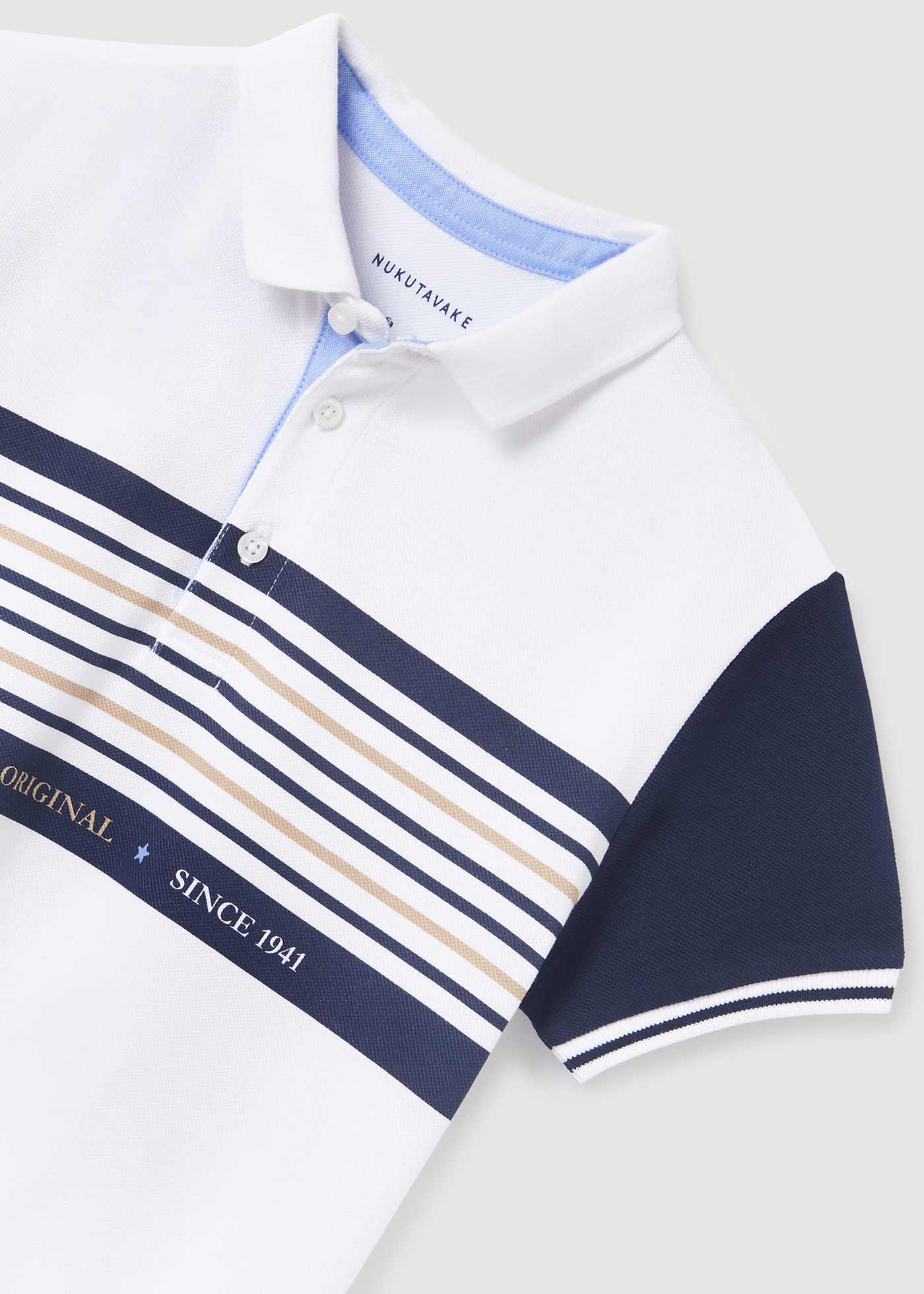 Camisa polo Granite com mangas contrastantes, tamanho infantil.