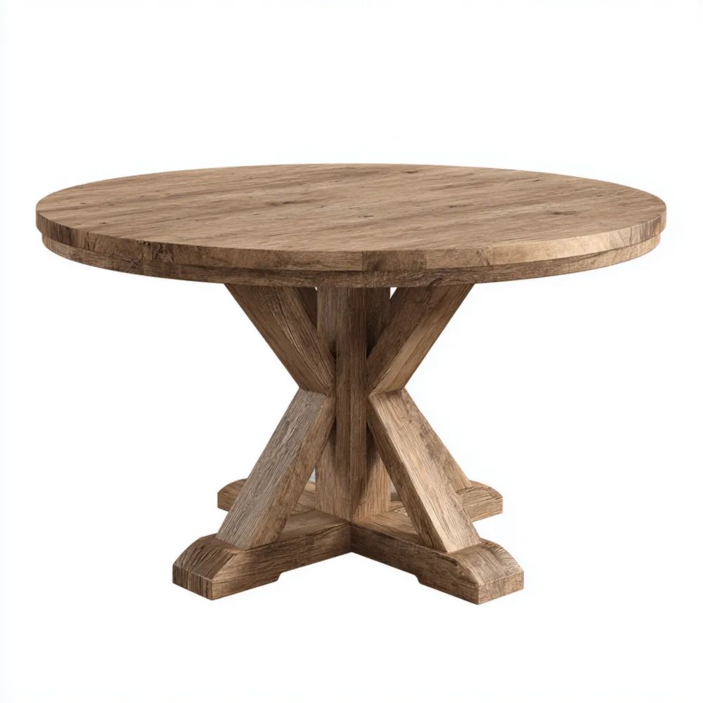 Runder Esstisch Massivholz 120x120x76 cm - Natur - Landhausstil