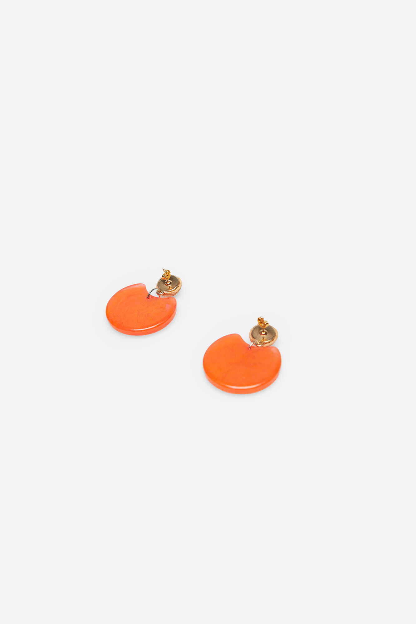 Pendiente de ráfia e resina - Naranja