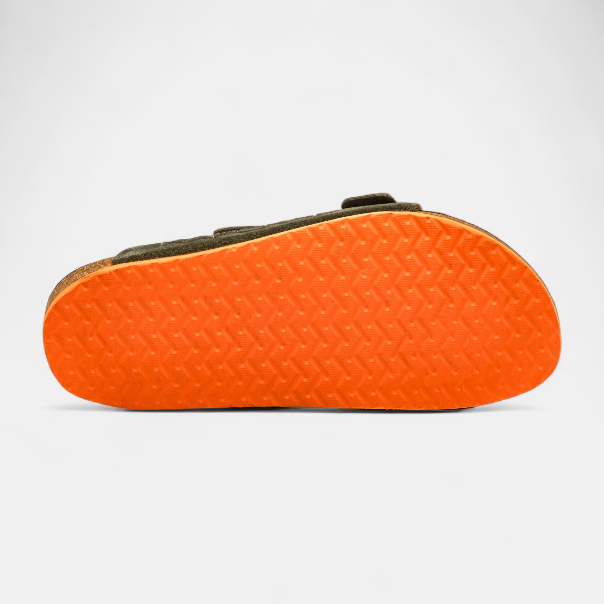 Mules semelle liège Homme en cuir kaki