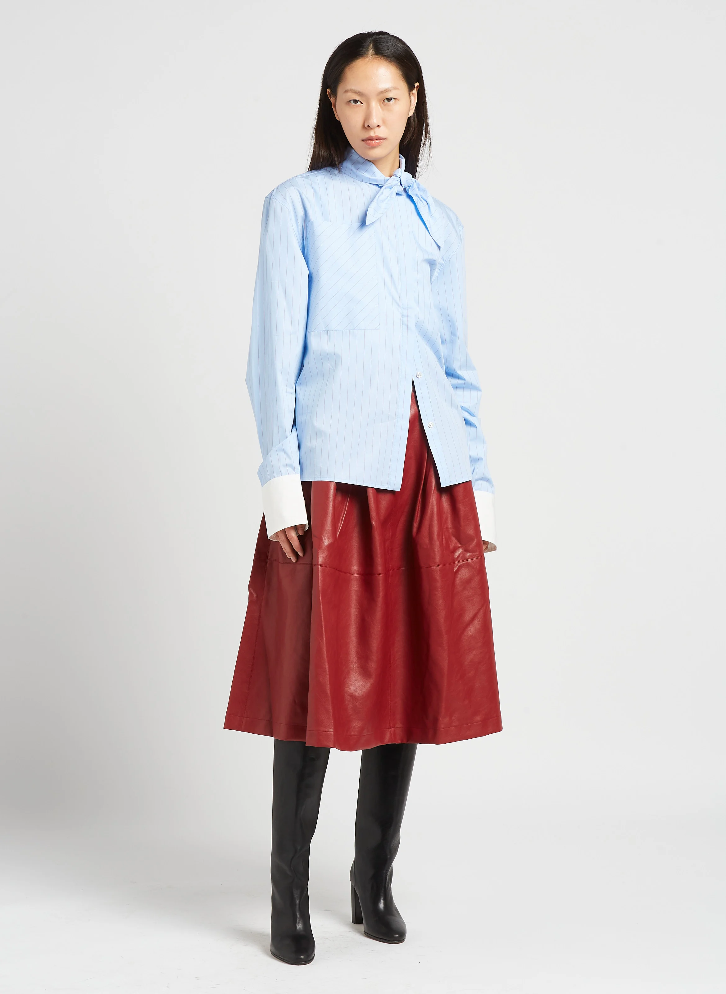 CHARLIE - Chemise col noeud en coton| Multicolore