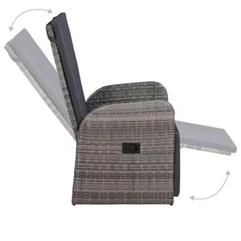 vidaXL - Bistroset - Grijs - Poly rattan