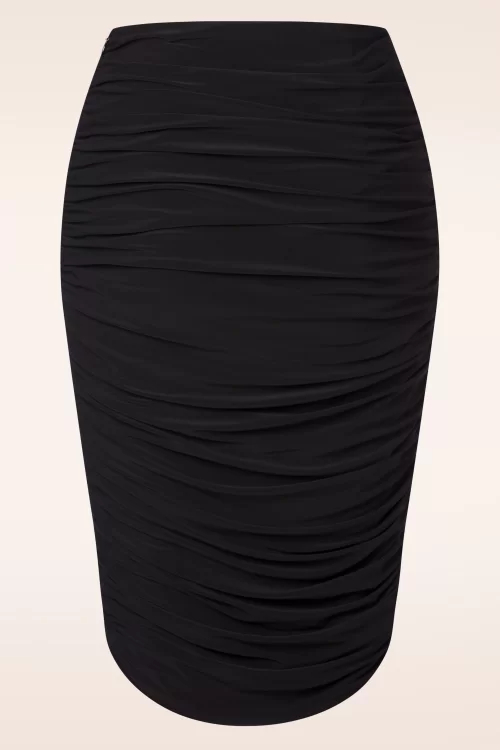 Vintage Diva  Norma pencil rok in zwart