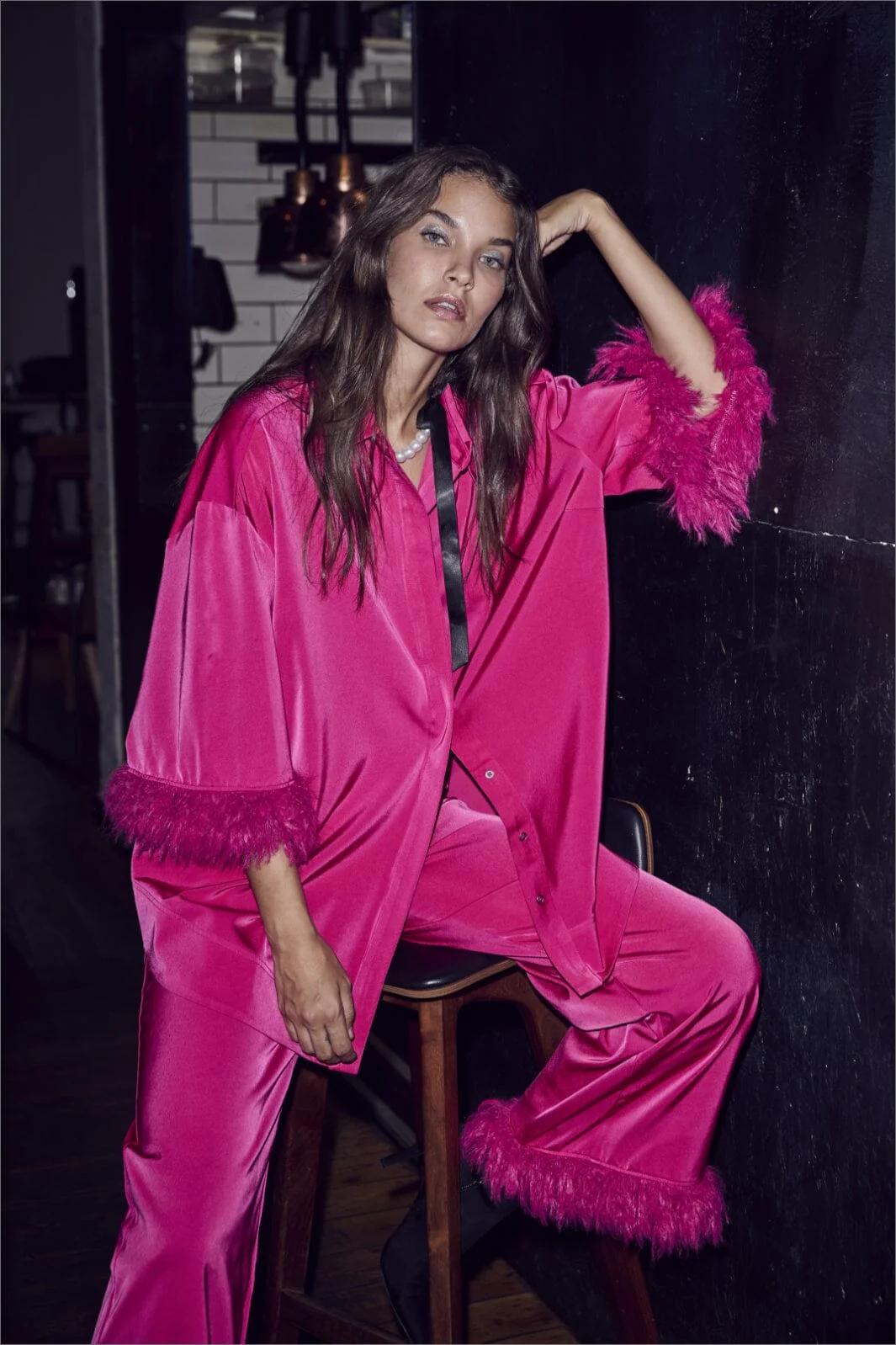 Co´Couture Adnacc Feather Shirt 35686 185 flash pink
