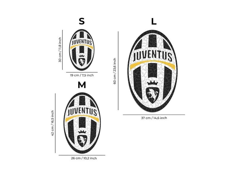 Iconic Puzzle Juventus FC – Retro Logo Offiziell lizenziertes Holzpuzzle, Grösse M