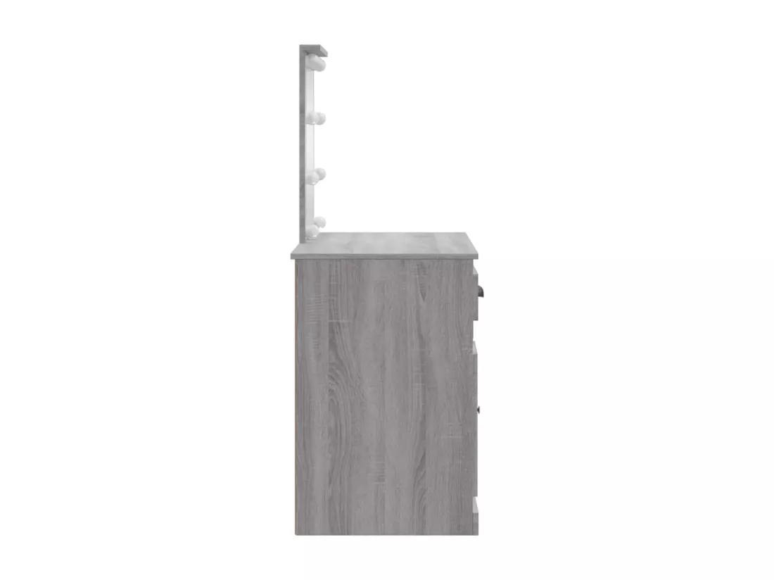 Coiffeuse avec lumières LED sonoma gris 90x42x132,5 cm