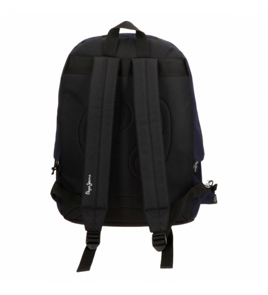 Mochila Pepe Jeans Aris + Estojo Azul Marinho - 31x44x17,5cm -