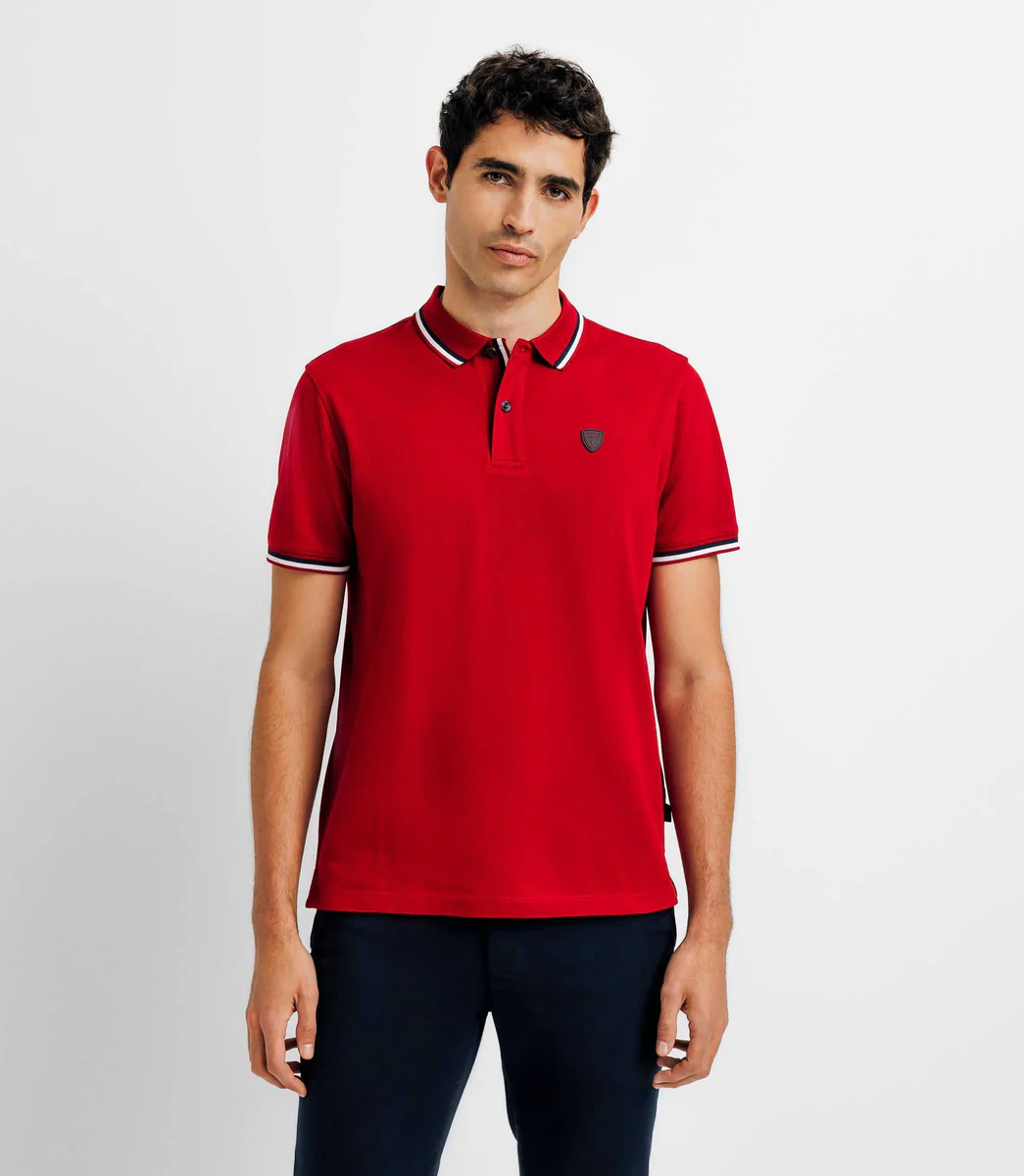 Polo en maille piquée rouge