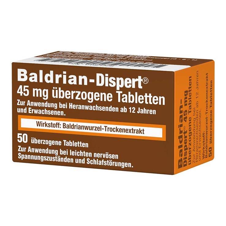 Baldrian Dispert 45 mg überzogene Tabletten, 50 St