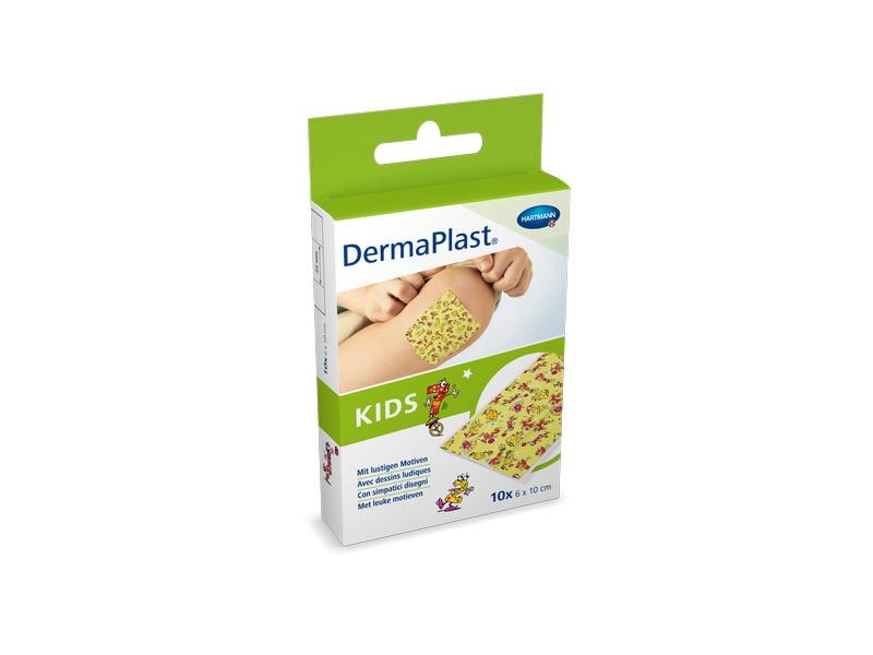 DermaPlast Wundpflaster Kids zuschneidbar 6 x 10 cm 10 Stüc Pflaster für Kinder zum Zuschneiden