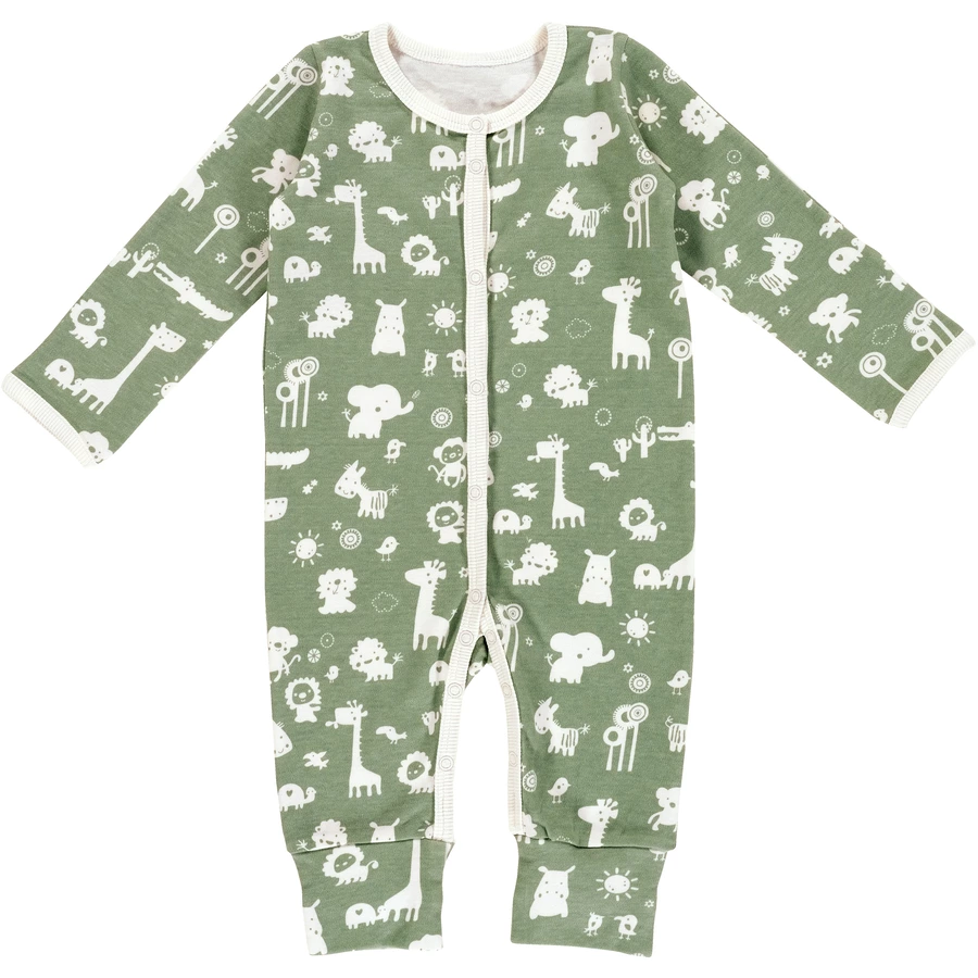 Alvi® Pyjama Granite Animals granitgrünweiß