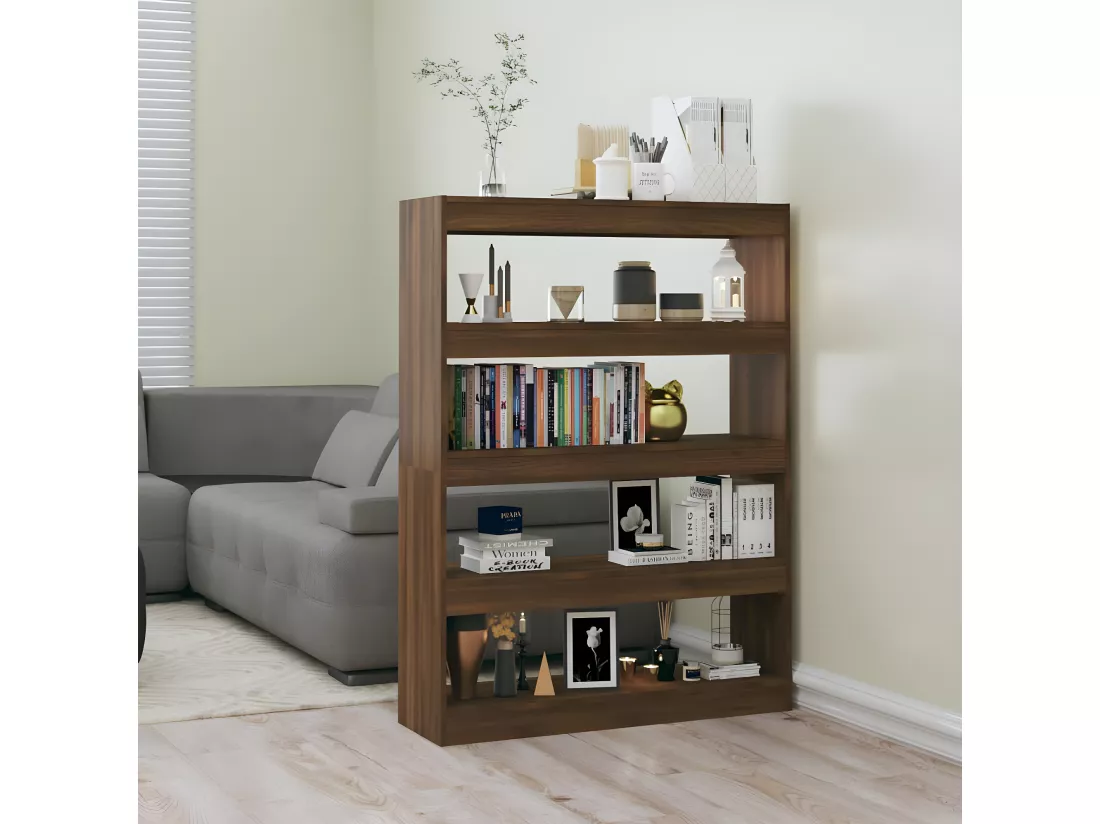 Bibliothèque/Séparateur de pièce Chêne marron 100x30x135 cm
