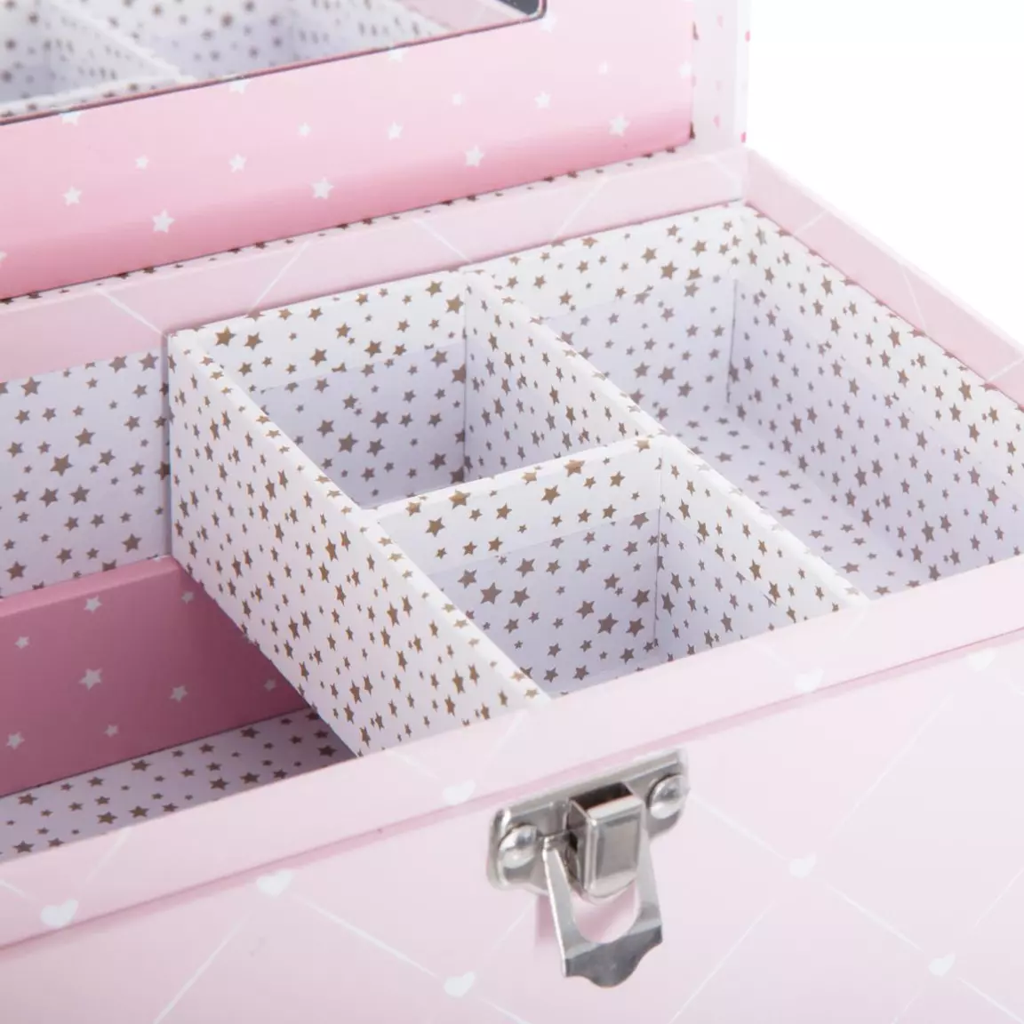 Boîte à bijoux enfant miroir Demoiselle Rose