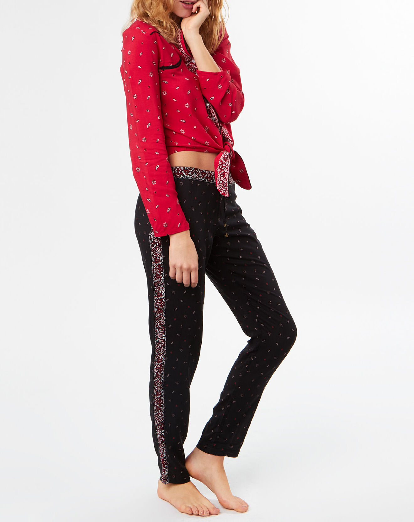 Etam Haut de pyjama Billy imprimé bandana rouge