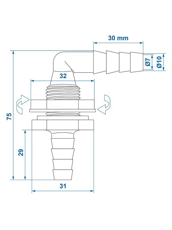 ProPlus haakse watertank doorvoer
