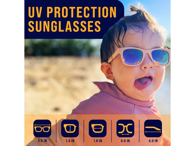 Baby Sunnies Kinder-Sonnenbrille Hellblau Flexibel und polarisiert für 3-8 Jahre