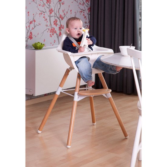 Chaise haute Evolu 2 + arceau   Naturel/Blanc        de               Childhome