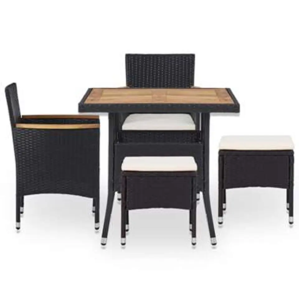 vidaXL - Tuinset - Zwart - Rattan