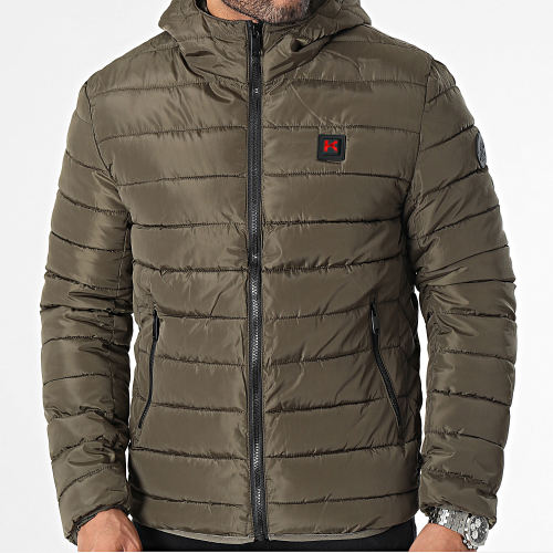 Doudoune Chauffante Capuche Vert Kaki