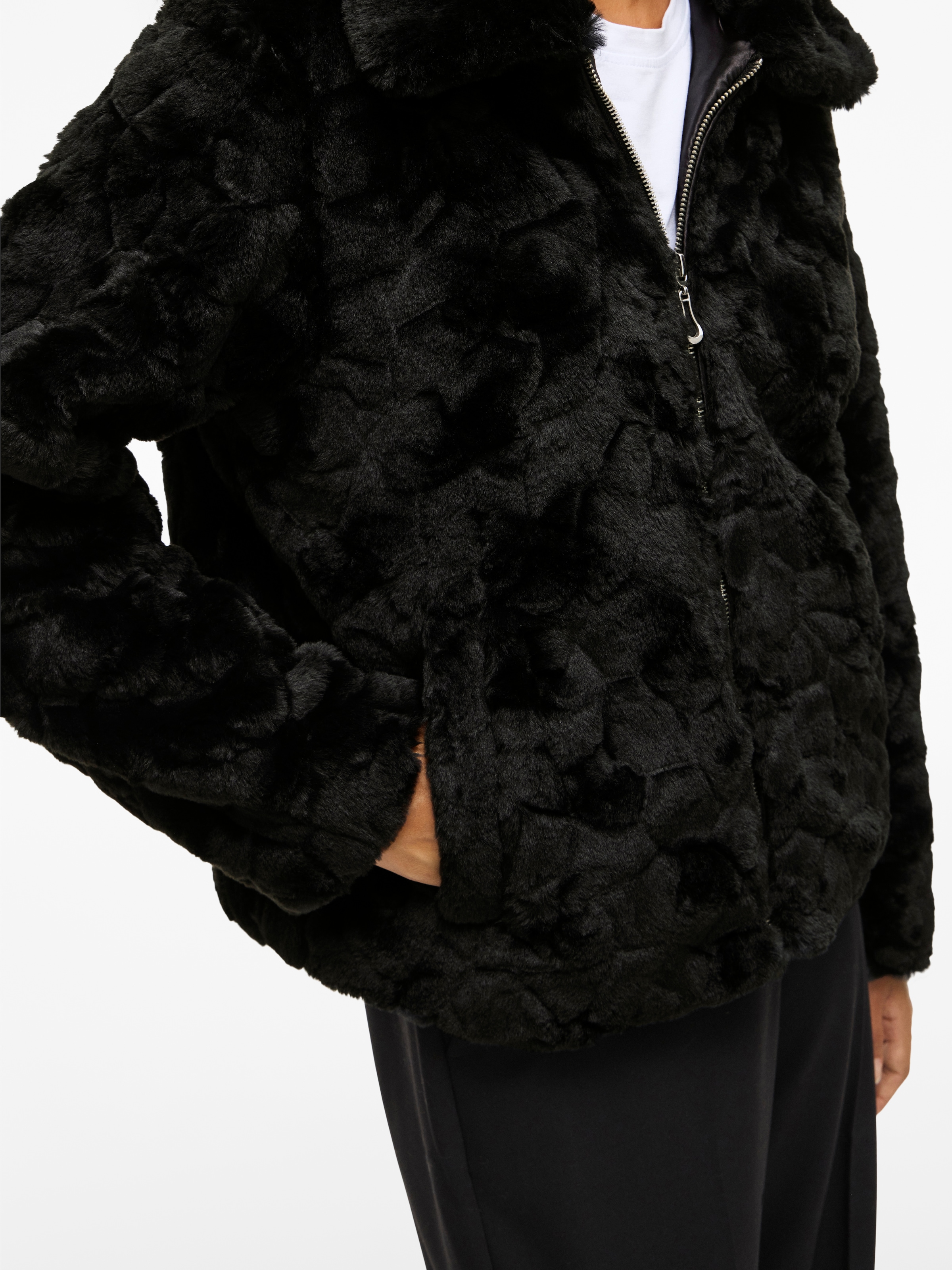 Vila Fellimitatjacke »VIDORTE L/S JACKET/PB« ohne Kapuze