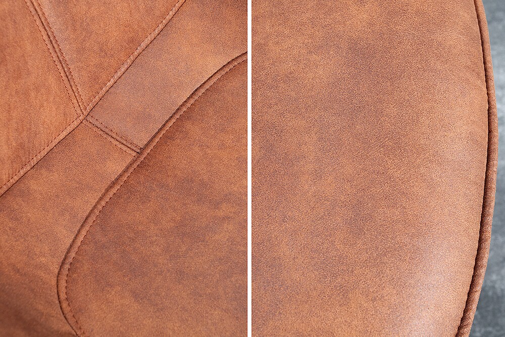riess-ambiente Stuhl THE DUTCH RETRO - antik braun mit Armlehne Metallbeine Microfaser pflegeleicht
