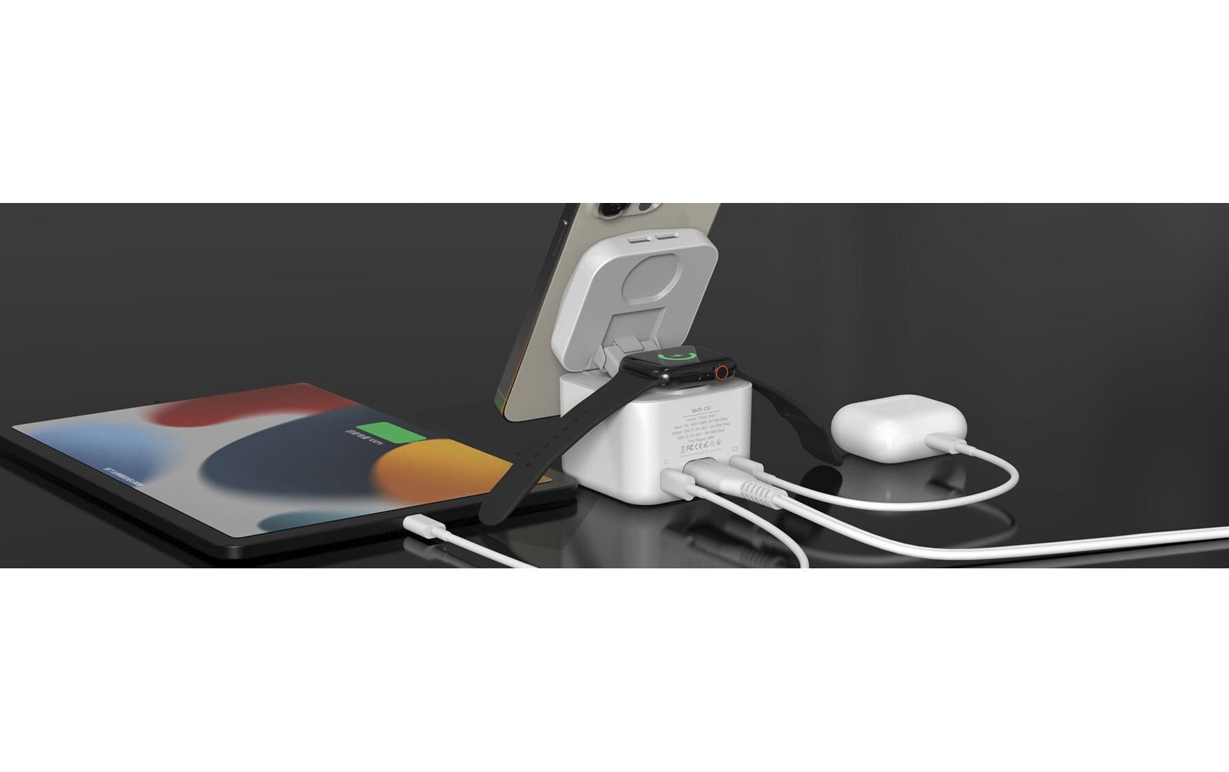 Wireless Charger zip GP68C2DW 3-in-1Wireless Ladegerät mit 2x 33W USB-C Anschlüssen