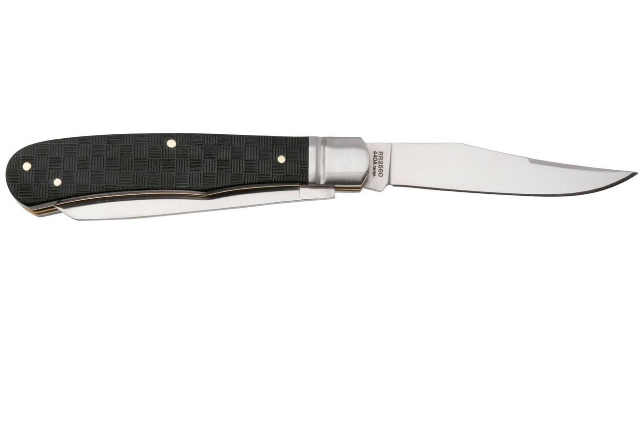 Rough Ryder Black Reserve Trapper RR2560 Satin 440A, Textured Pakkawood, zakmes