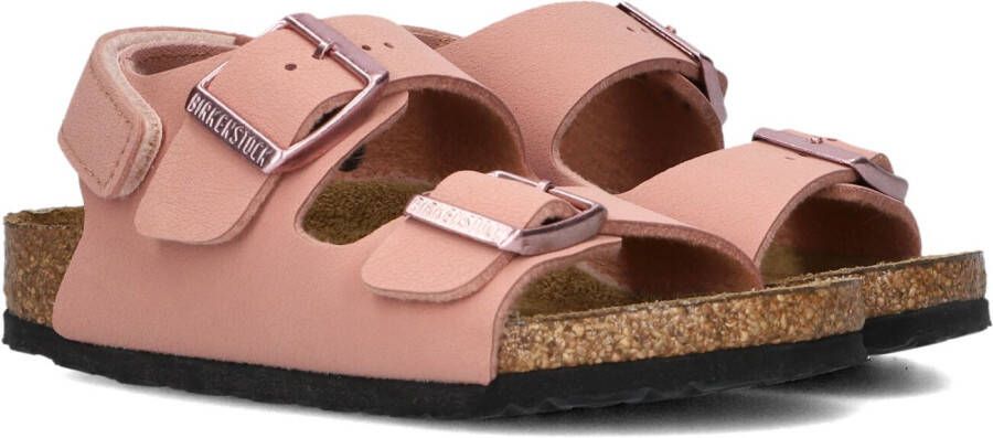 Birkenstock Kid's Milano AS Birkibuc Sandalen Narrow bruin roze