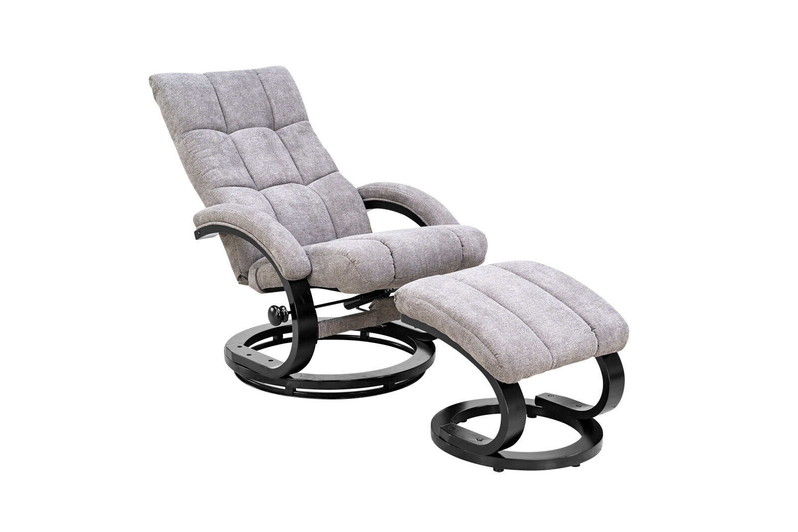 Relaxsessel mit Hocker Geldern 66x111x103,5 cm grau