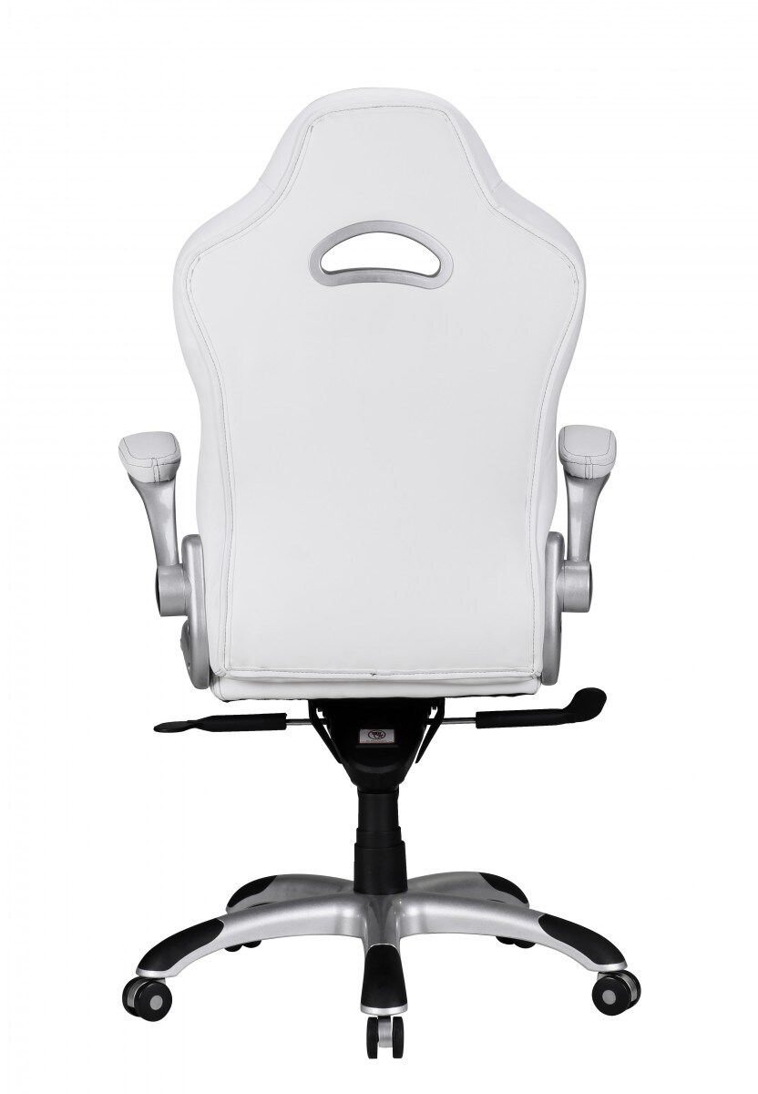 KADIMA DESIGN Chefsessel BISATZIO, ergonomisch, Kopfstütze, klappbare Armlehnen, bis 120 kg, Schwarz/Grau