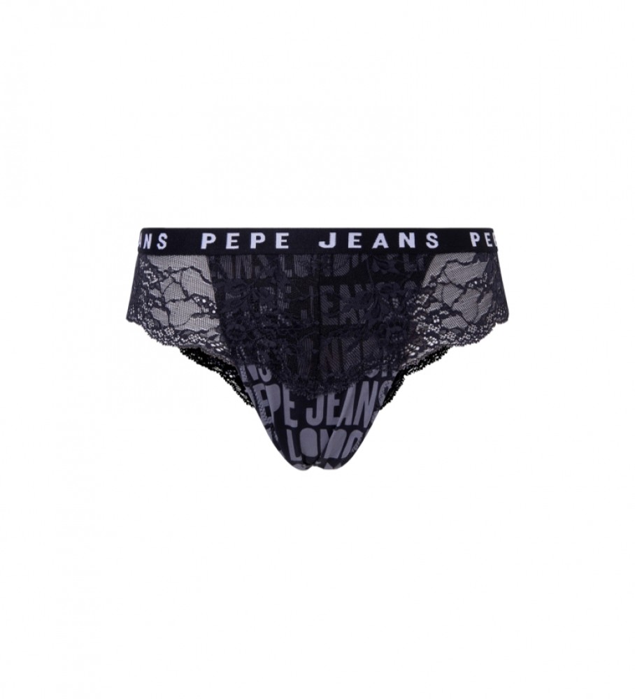 Calcinha brasileira estampada preta da Pepe Jeans