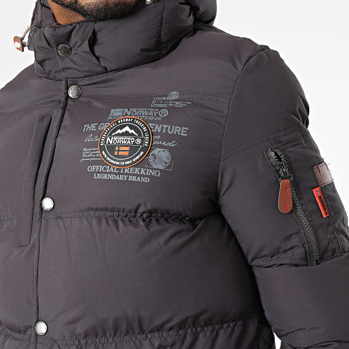 Doudoune Capuche Gris Anthracite
